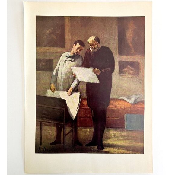 Advice To A Young Artist Daumier Colorplate Art Print 1939 Antique LGADCP - Picture 3 of 3